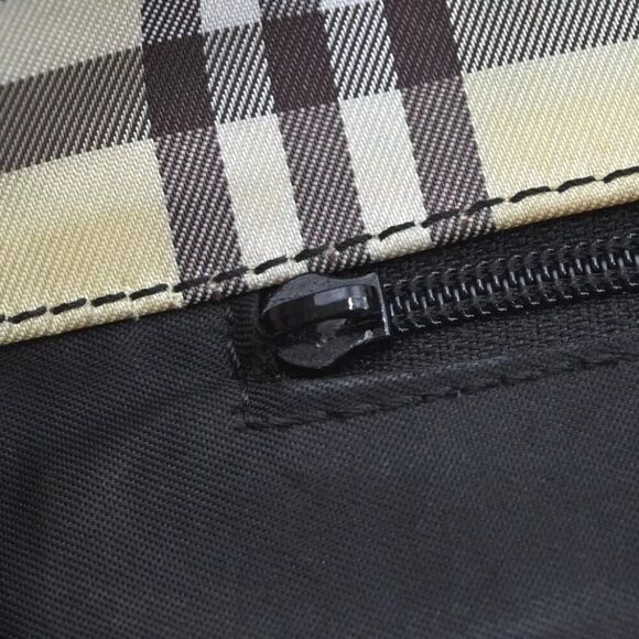 Authentic BURBERRY Check Nylon Leather Shoulder Tote Bag Yellow Green K8189 - Picture 12 of 15